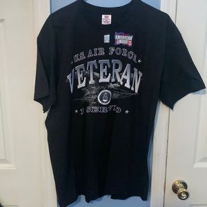 Large Bayside US Air Force Short Sleeve Black T-Shirt